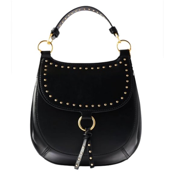 Zara Gold Studded Saddle Equestrian Crossbody Mini Handbag - Picture 1 of 11